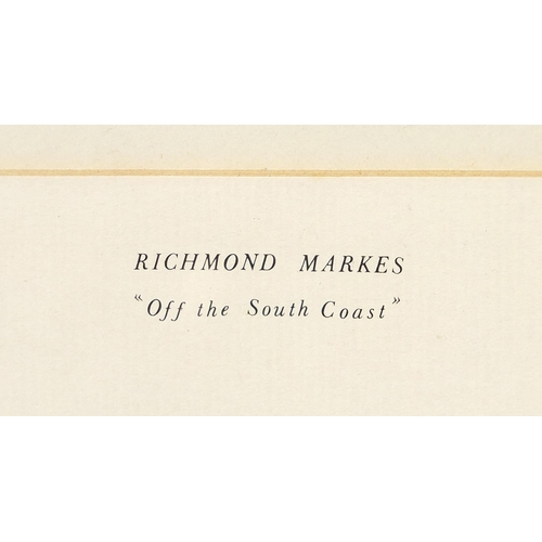 257 - Richmond Markes - Off the South Coast, watercolour, mounted, framed and glazed, 35.5cm x 16.5cm excl... 