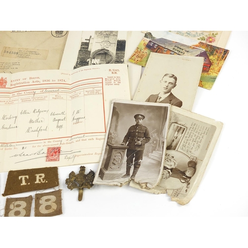 1439 - British Military World War I militaria relating to Benjamin James Ridgway including Death Plaque, ph... 