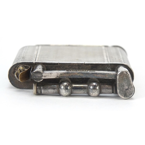 192 - Novelty Art Deco silver plated faux Dunhill lighter compact, Minadier, 6cm high