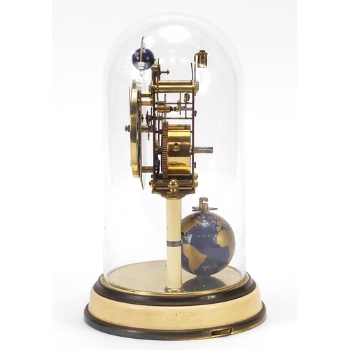 47 - Kaiser four hundred day globe clock with glass dome, 26.5cm high