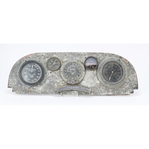 1451 - World War I military interest Aeroplane cockpit dashboard with T Wheeler, Hirst Bros height and R.P.... 