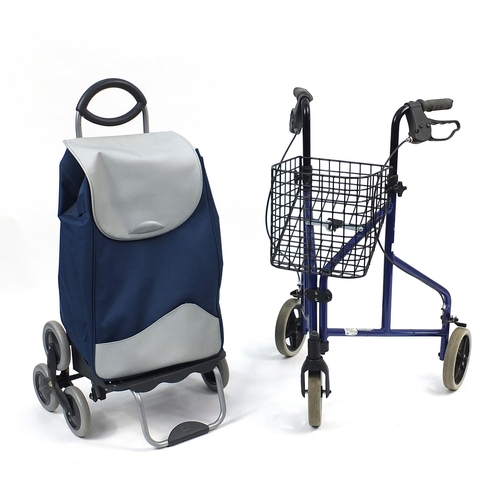 2295 - Folding mobility aid and Gimi shopping basket trolley