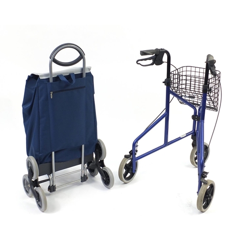 2295 - Folding mobility aid and Gimi shopping basket trolley