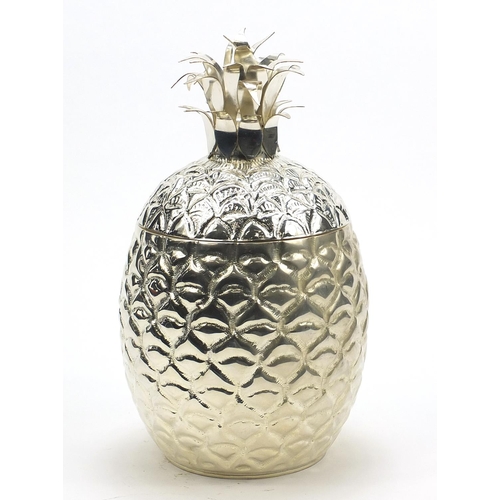 2298 - Art Deco design silver plated ice bucket in the form of a pineapple, 34.5cm high