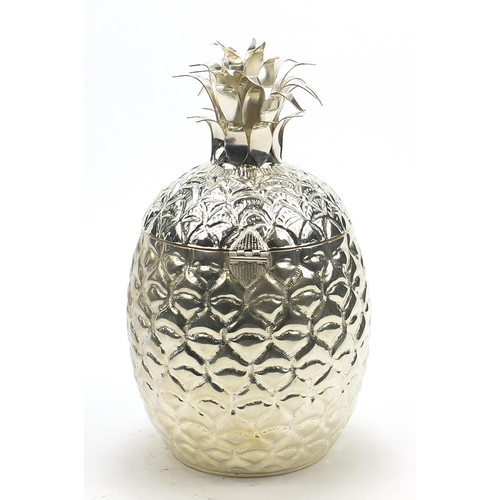 2298 - Art Deco design silver plated ice bucket in the form of a pineapple, 34.5cm high