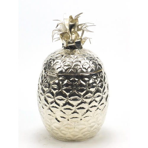 687 - Art Deco design silver plated ice bucket in the form of a pineapple, 34.5cm high