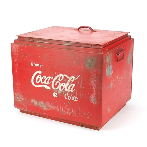 145 - Advertising Coca Cola design ice cooler, 37.5cm H x 45.5cm W x 37cm D