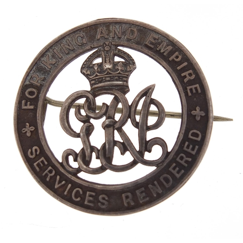 1444 - British military silver Services Rendered badge with related paperwork numbered 284108 relating to A... 