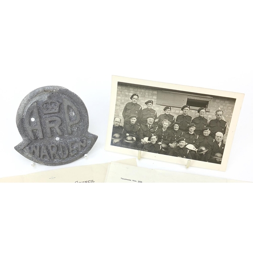 1445 - Local interest British World War II militaria including Hailsham Rural District Council letter, Civi... 