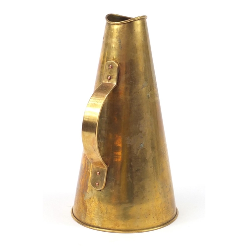 194 - Early 20th century rowing interest brass megaphone, 32.5cm in length