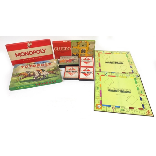 2280 - Vintage board games comprising Cluedo, Monopoly and Totopoly