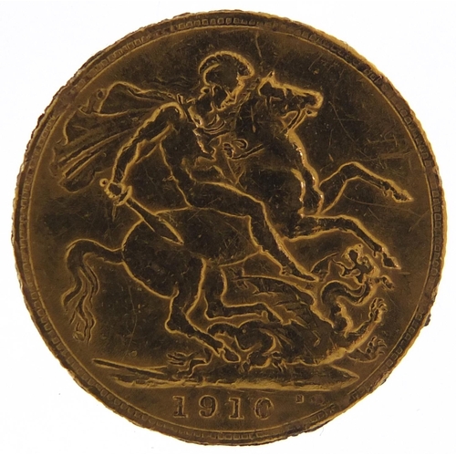693 - Edward VII 1910 gold sovereign - this lot is sold without buyer’s premium, the hammer price is the p... 