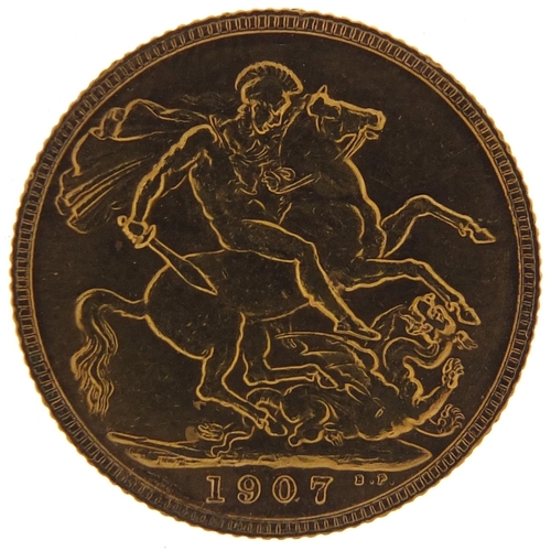 696 - Edward VII 1907 gold sovereign - this lot is sold without buyer’s premium, the hammer price is the p... 