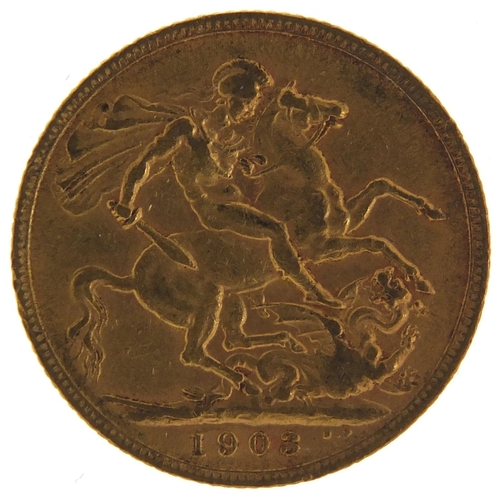 681 - Edward VII 1903 gold sovereign - this lot is sold without buyer’s premium, the hammer price is the p... 