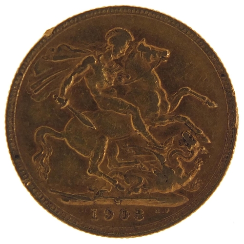 654 - Edward VII 1903 gold sovereign - this lot is sold without buyer’s premium, the hammer price is the p... 
