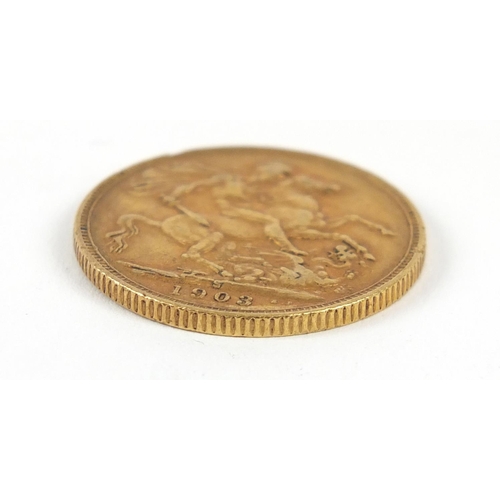654 - Edward VII 1903 gold sovereign - this lot is sold without buyer’s premium, the hammer price is the p... 