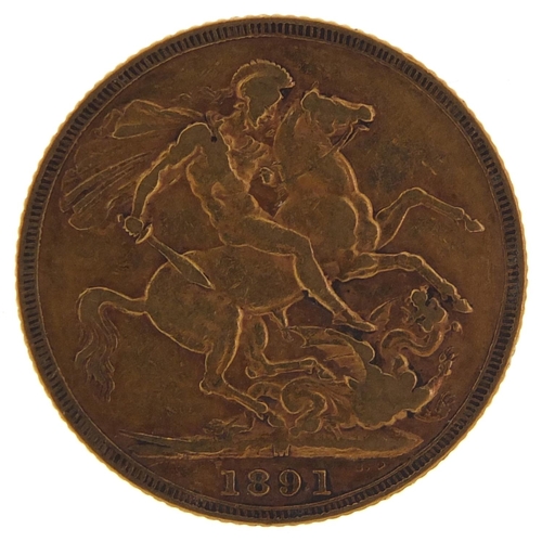712 - Queen Victoria Jubilee Head 1891 gold sovereign, Melbourne Mint - this lot is sold without buyer’s p... 