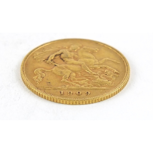 699 - Edward VII 1909 gold half sovereign - this lot is sold without buyer’s premium, the hammer price is ... 