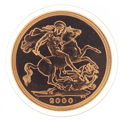 694 - Elizabeth II 2000 gold sovereign - this lot is sold without buyer’s premium, the hammer price is the... 