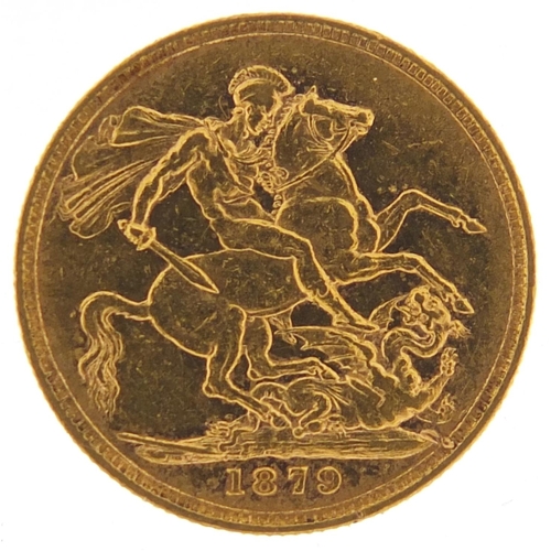657 - Victoria Young Head 1879 gold sovereign, Melbourne mint - this lot is sold without buyer’s premium, ... 