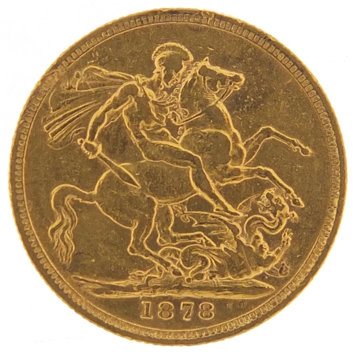 663 - Victoria Young Head 1878 gold sovereign, Melbourne Mint  - this lot is sold without buyer’s premium,... 