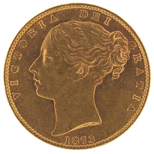 668 - Victoria Young Head 1873 shield back gold sovereign - this lot is sold without buyer’s premium, the ... 