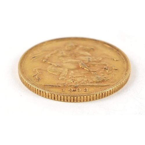 706 - Edward VII 1903 gold sovereign, Melbourne mint - this lot is sold without buyer’s premium, the hamme... 