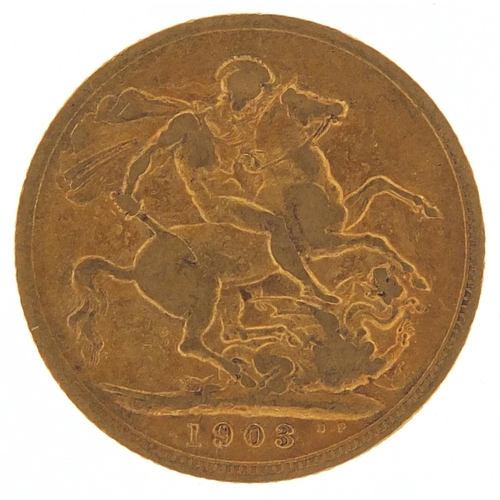 691 - Edward VII 1903 gold sovereign - this lot is sold without buyer’s premium, the hammer price is the p... 
