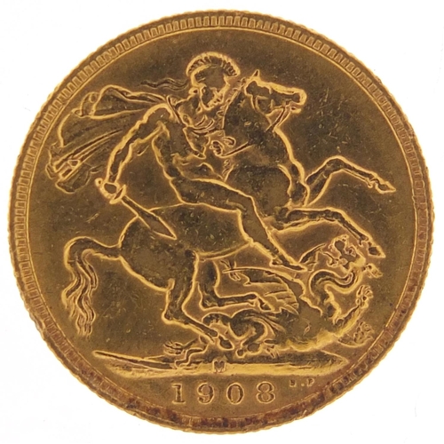 708 - Edward VII 1908 gold sovereign, Melbourne mint - this lot is sold without buyer’s premium, the hamme... 
