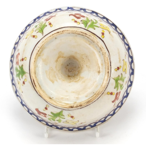 224 - Turkish Kutahya lemon squeezer hand painted with flowers, 14.5cm in diameter