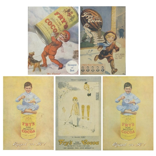 688A - Five advertising Fry's Cocoa prints in colour, each mounted, framed and glazed, the largest 21cm x 1... 