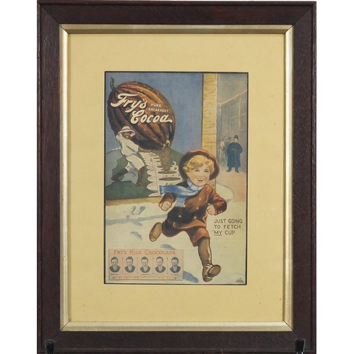 688A - Five advertising Fry's Cocoa prints in colour, each mounted, framed and glazed, the largest 21cm x 1... 