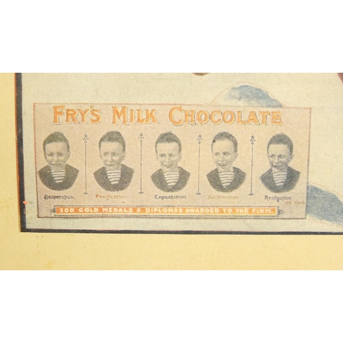 688A - Five advertising Fry's Cocoa prints in colour, each mounted, framed and glazed, the largest 21cm x 1... 