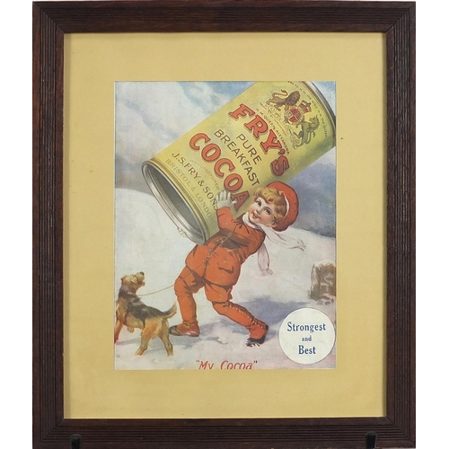 688A - Five advertising Fry's Cocoa prints in colour, each mounted, framed and glazed, the largest 21cm x 1... 