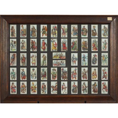 446A - Ten framed glazed displays of cigarette cards including aviation by Lambert & Butler, Football Club ... 