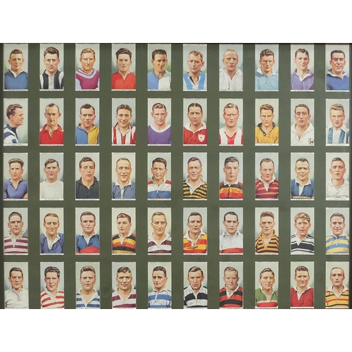 446A - Ten framed glazed displays of cigarette cards including aviation by Lambert & Butler, Football Club ... 