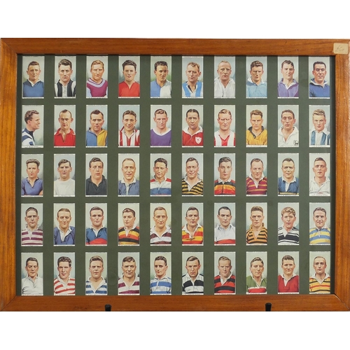 446A - Ten framed glazed displays of cigarette cards including aviation by Lambert & Butler, Football Club ... 