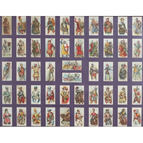 446A - Ten framed glazed displays of cigarette cards including aviation by Lambert & Butler, Football Club ... 