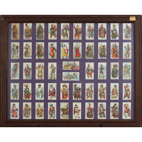 446A - Ten framed glazed displays of cigarette cards including aviation by Lambert & Butler, Football Club ... 