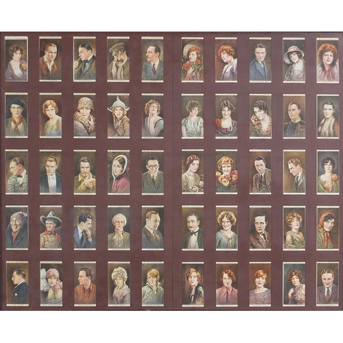 446A - Ten framed glazed displays of cigarette cards including aviation by Lambert & Butler, Football Club ... 