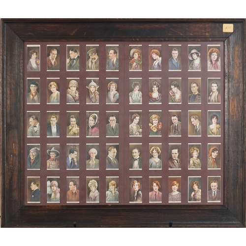 446A - Ten framed glazed displays of cigarette cards including aviation by Lambert & Butler, Football Club ... 