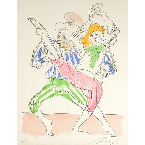 1056 - Alfred Hrdlicka - Two dancers, pencil signed print in colour, limited edition 347/350, details verso... 