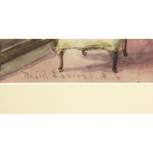 1012 - After David Roberts RA - Osborne House 1861, watercolour, mounted and framed, 28.5cm x 20.5cm exclud... 