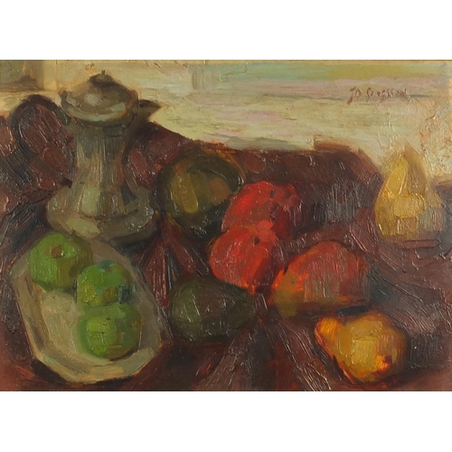 802 - After John Duncan Ferguson - Still life and vessels, Scottish Colourist school oil on board, mounted... 