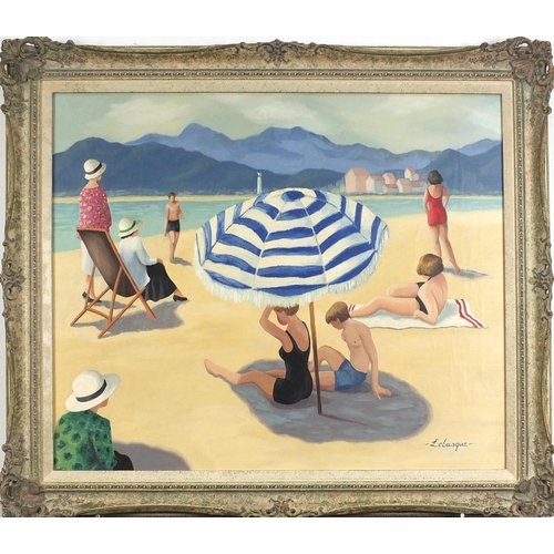 411 - Manner of Henri Lebasque - Oil on canvas, mounted and framed, 59cm x 49cm excluding the mount and fr... 