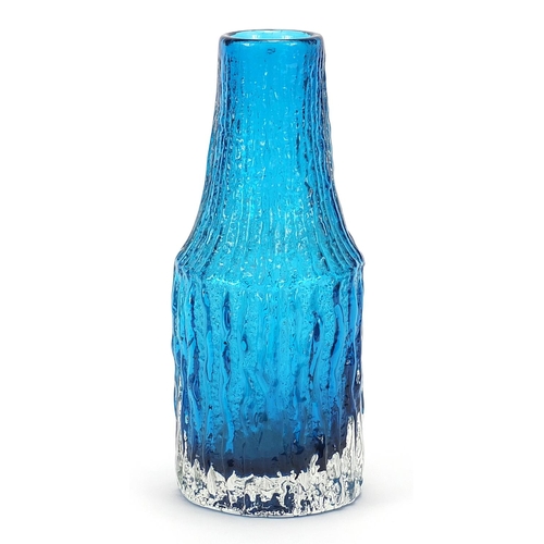 52 - Geoffrey Baxter for Whitefriars, kingfisher blue bottle vase, 20.5cm high