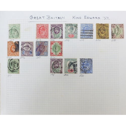 965 - Victorian and later Great Britain stamps arranged in an album including two penny blues, two shillin... 