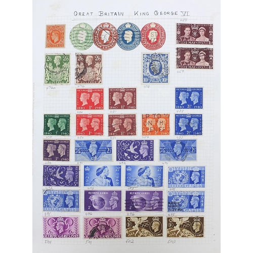 965 - Victorian and later Great Britain stamps arranged in an album including two penny blues, two shillin... 