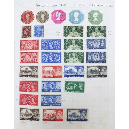 965 - Victorian and later Great Britain stamps arranged in an album including two penny blues, two shillin... 