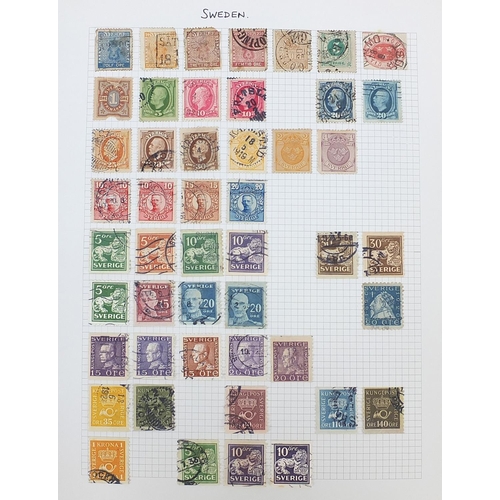 966 - 19th century and later world stamps arranged in an album including United States of America and Swed... 